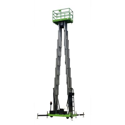 Triple Mast Manual Punshing Mobile Aerial Work Platform 12m Lifting Table 300Kg Loading Capacity