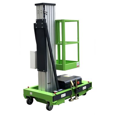 6M Single Mast Aluminum Aerial Access Platform Hydraulic Vertical Lift Table 125Kg