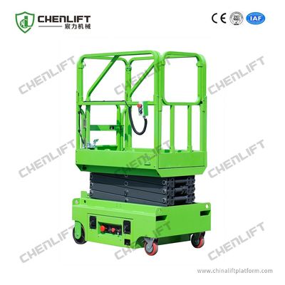 5.9m Mini Manual Pushing Mobile Scissor Lift with Loading Capacity of 240Kg