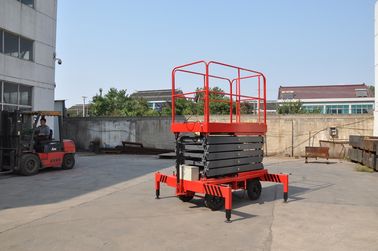 7.5 Meters Hydraulic Mobile Scissor Lift 500Kg Loading With Extension Platform