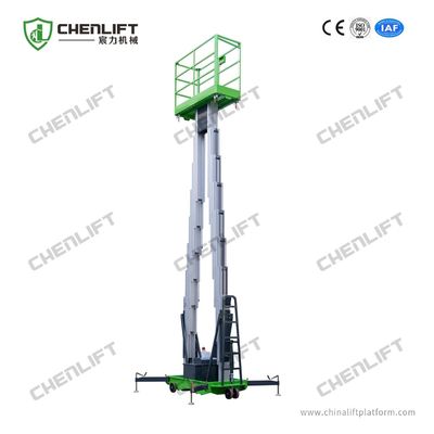 Double Mast 150kg Loading Aerial Work Platform With 14M Platform Height